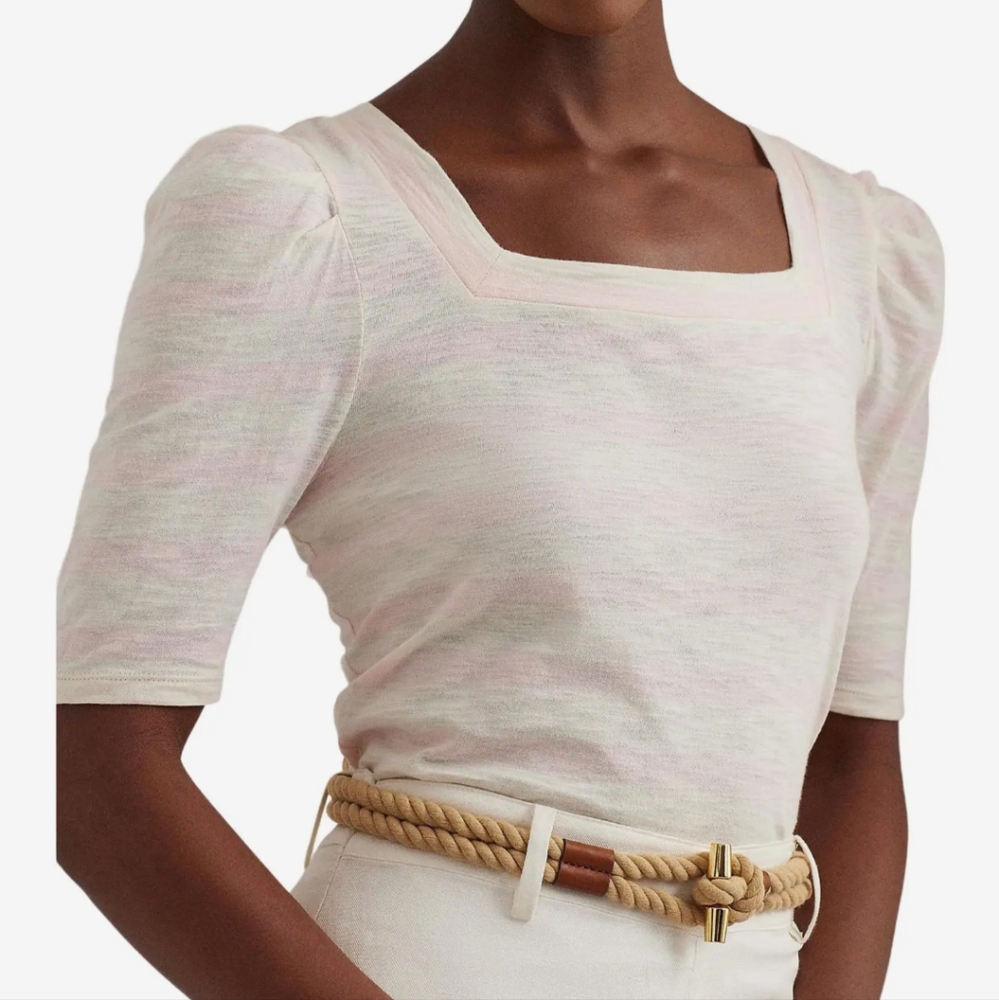 Ralph Lauren Pink/Cream Top NWT